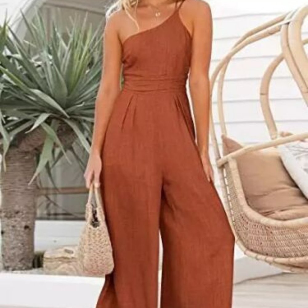 New Women casual outwear off the shoulder one piece jumpsuits wide leg jumpsuit